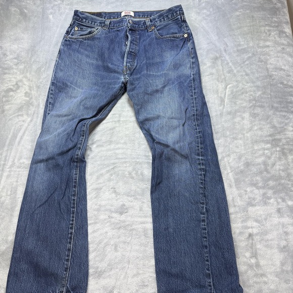 Levis 501 Jeans Mens 36x34 Straight Leg Button Fly Classic Vintage Denim - Picture 1 of 5
